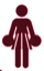 A maroon image of a stick figure apparently wearing a skirt and holding pom poms in each hand.  It links to the page called The Gender Project.